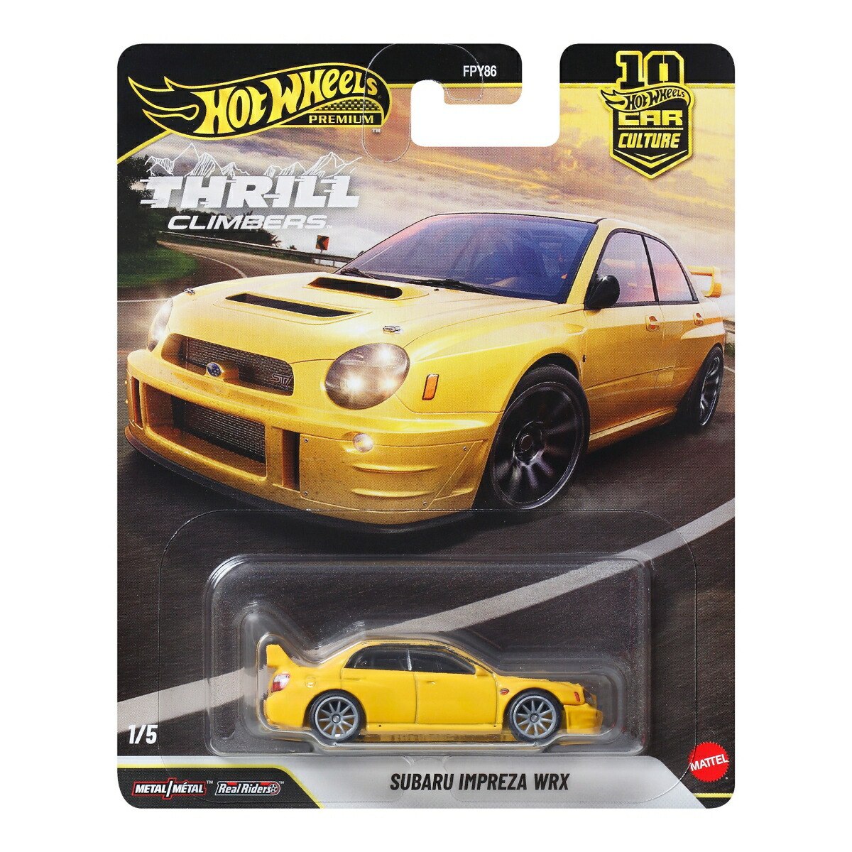 ホットウィール(HotWheels)カーカルチャースリルクライマーズスバル・インプレッサWRX乗り物おもちゃミニカー3歳からオレンジJKF21