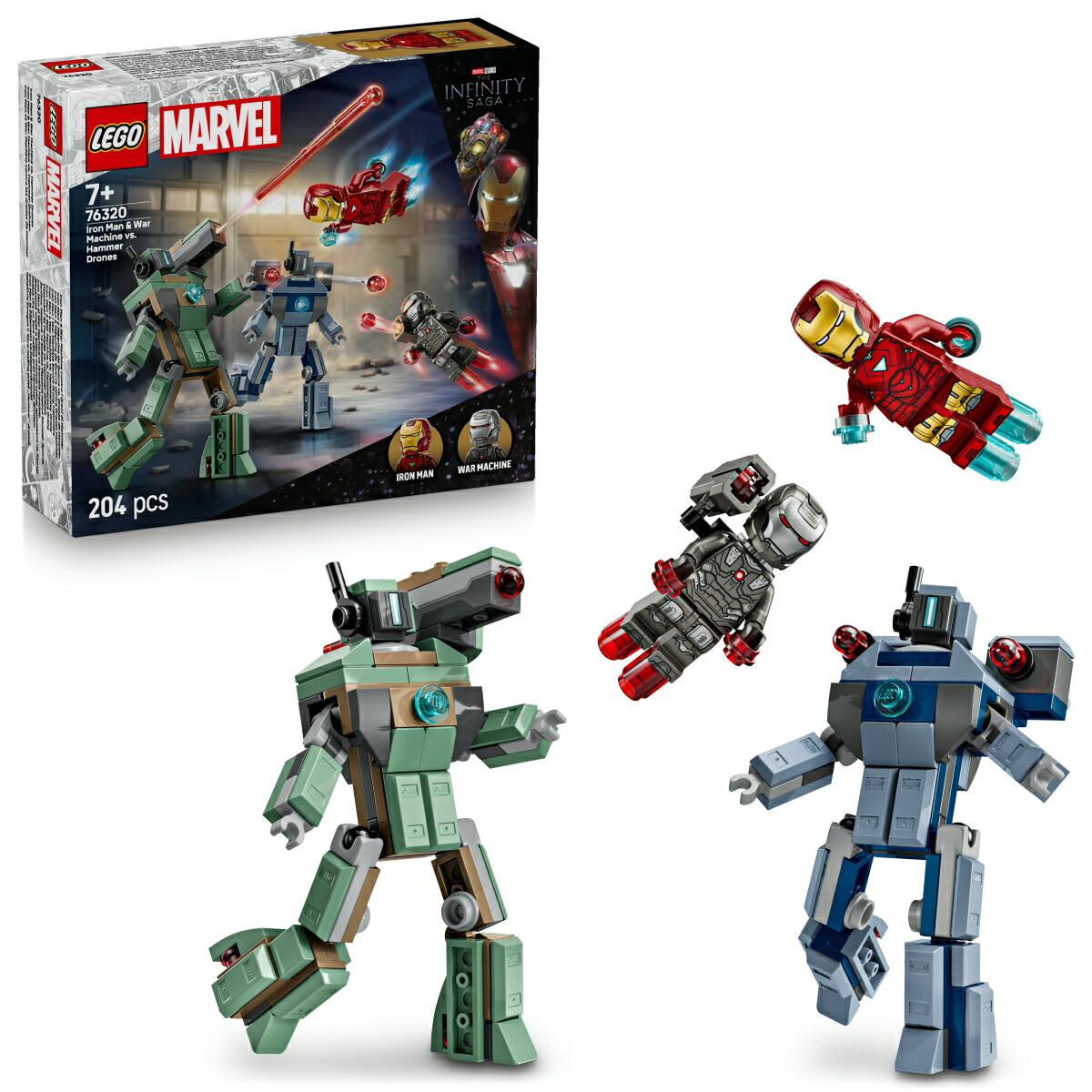 レゴ(LEGO) マーベル アイアンマン＆ウォーマシン vs. ハンマードローン 76320 [ おもちゃ 玩具 プレゼント 7歳 8歳 9歳 ]画像