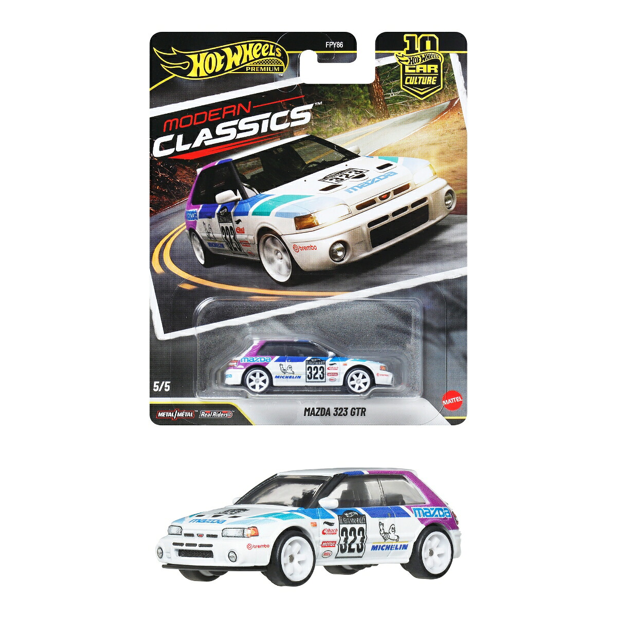 ホットウィール(HotWheels)カーカルチャーモダン・クラシックスマツダ323GTR乗り物おもちゃミニカー3歳からホワイトJKF17