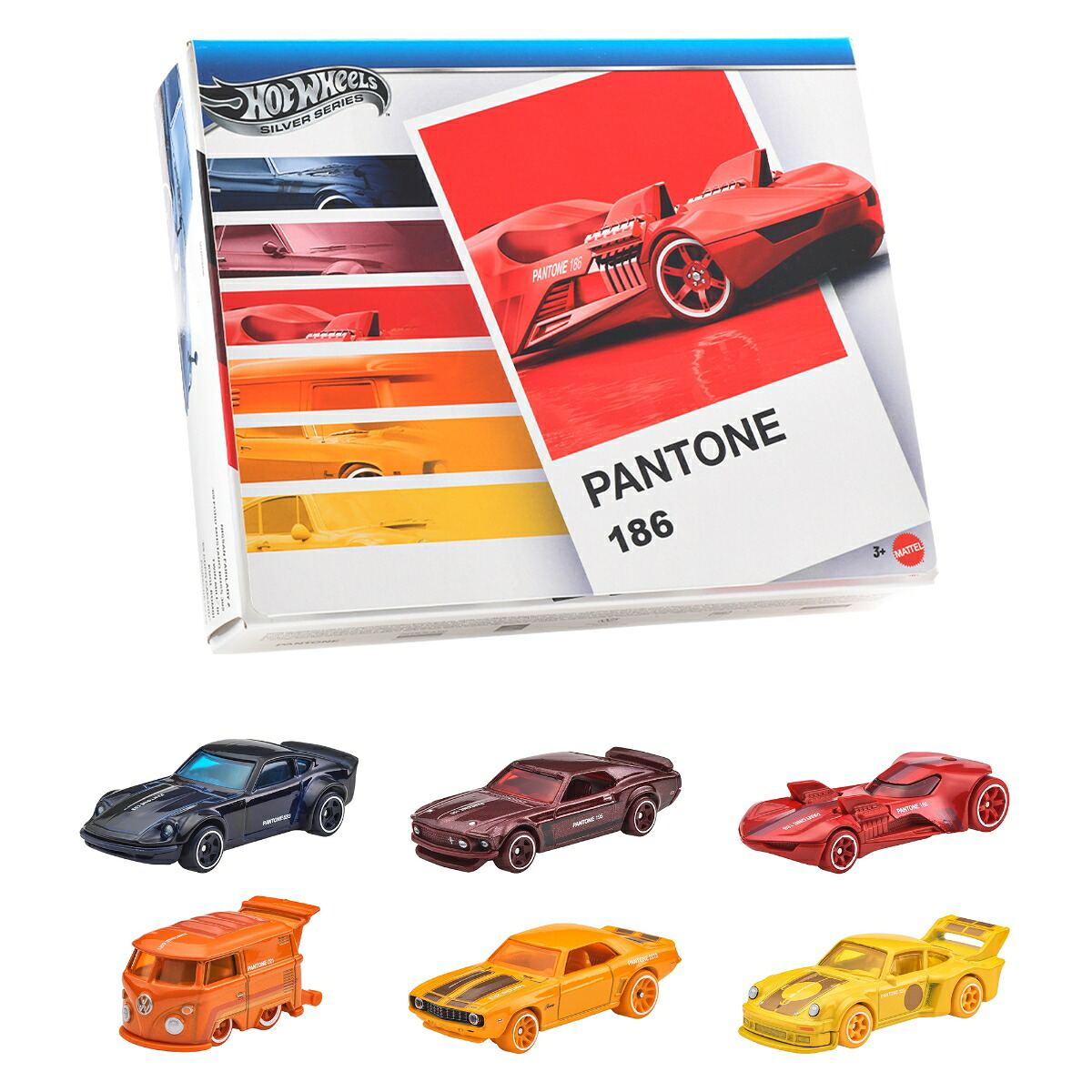 ホットウィール(HotWheels)パントーンマルチパックアソート-サンセットレース乗り物おもちゃミニカー6台3歳からマルチJNK94-986A