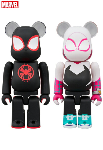 BE＠RBRICK 『SPIDER-MAN: ACROSS THE SPIDER-VERSE』 SPIDER-MAN(Miles Morales) & SPIDER-GWEN 2PCS SET (フィギュア)画像