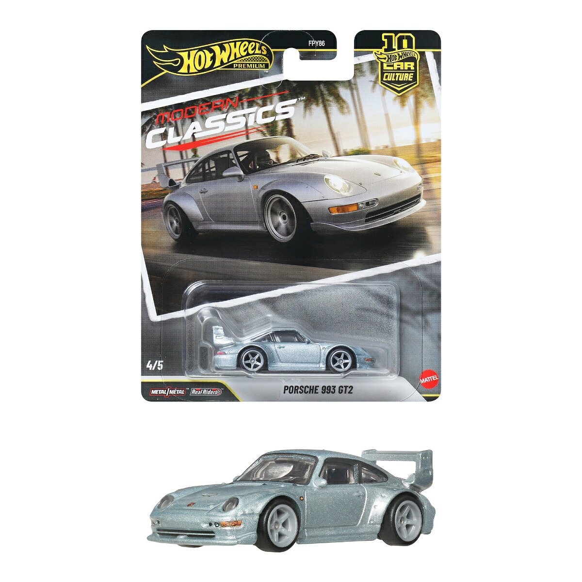 ホットウィール(HotWheels)カーカルチャーモダン・クラシックスポルシェ993GT2乗り物おもちゃミニカー3歳からシルバーJKF16