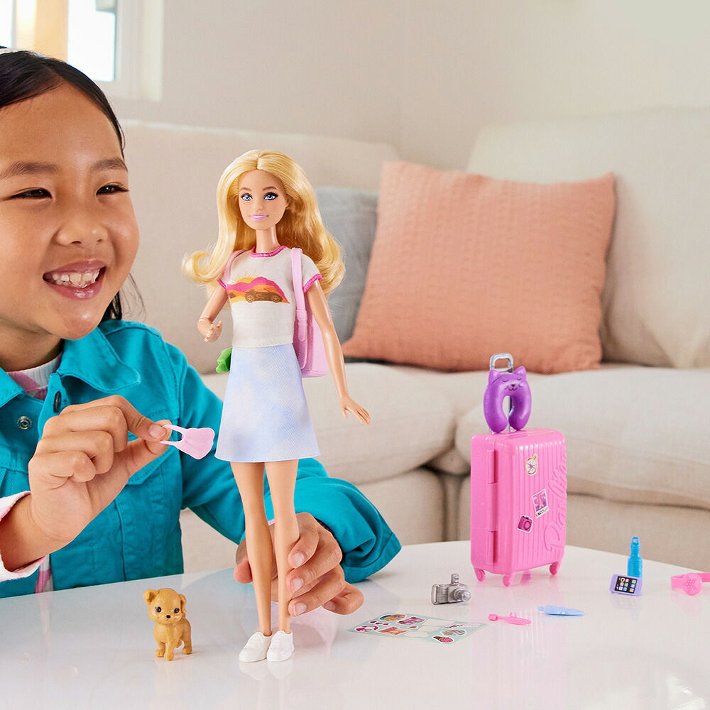 バービー(Barbie)ドール＆ファッションピンクのりょこうセットきせかえ人形・ハウスままごと・ごっこ遊びバービー人形3歳からピンクHJY18