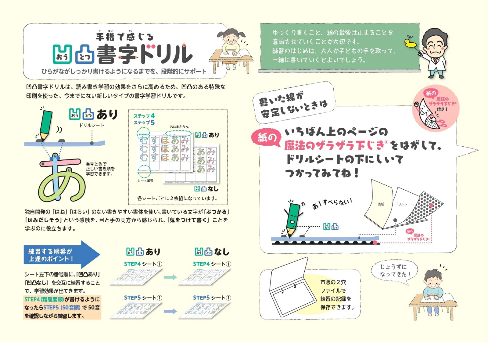 凹凸書字ドリルSTEP4・5ひらがな・数字編PriPriパレット×できるびより（PriPriパレットブックス）[鴨下賢一]