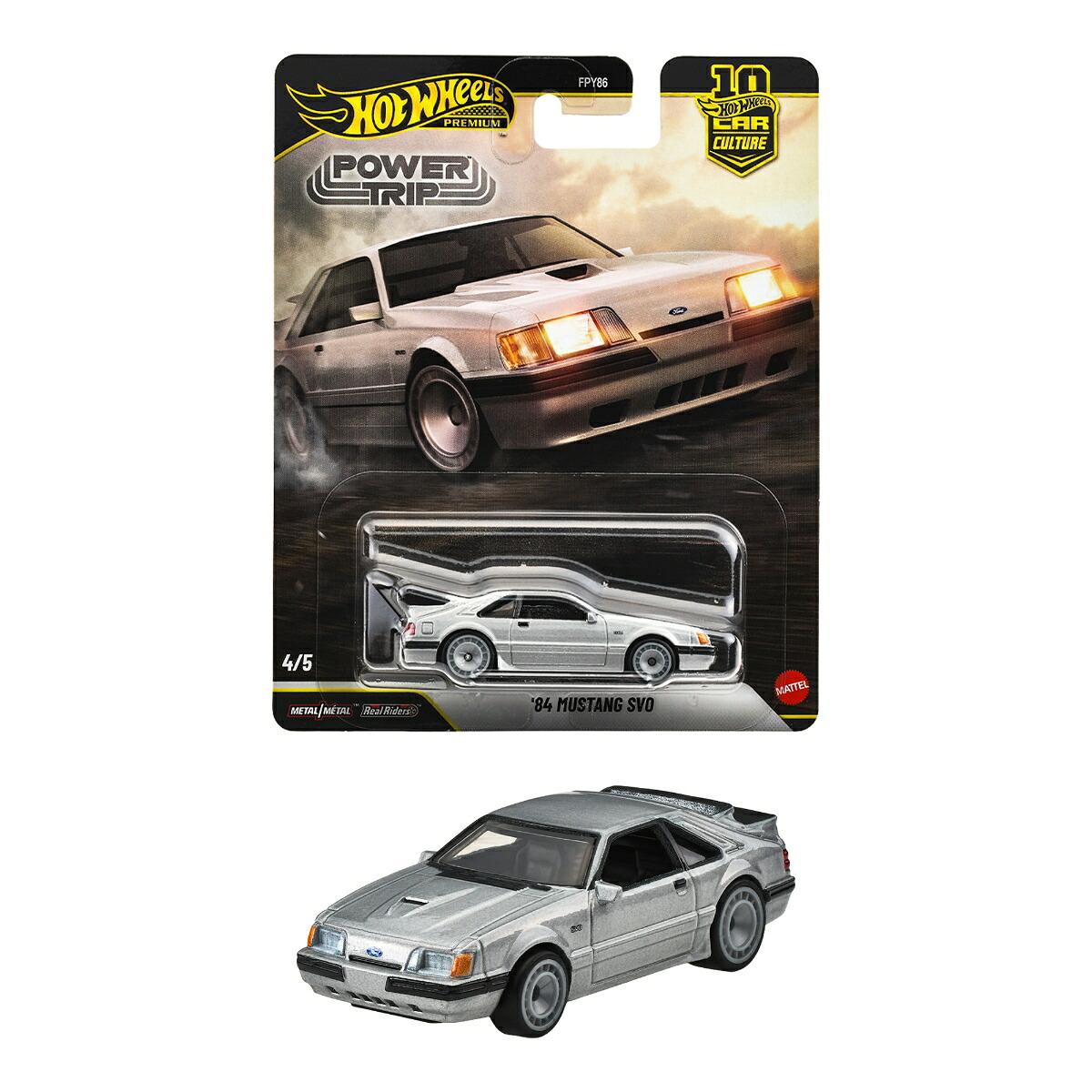 ホットウィール(HotWheels)カーカルチャーパワートリップ'84マスタングSVO乗り物おもちゃミニカー3歳からシルバーJKF31