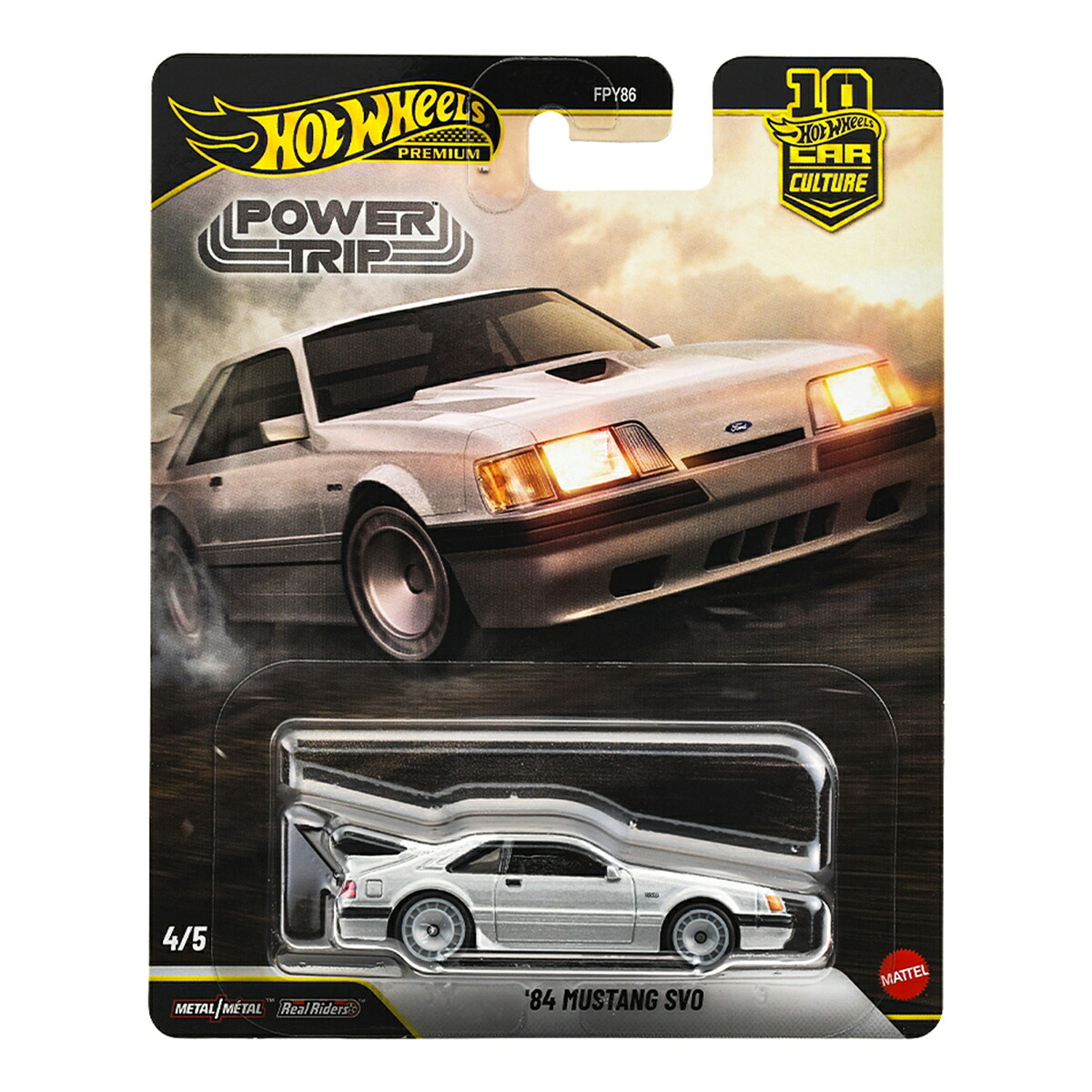 ホットウィール(HotWheels)カーカルチャーパワートリップ'84マスタングSVO乗り物おもちゃミニカー3歳からシルバーJKF31