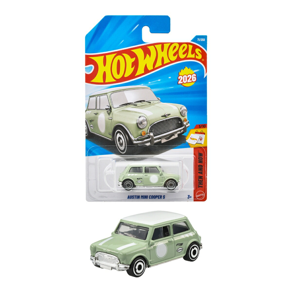 ホットウィール(Hot Wheels)　ベーシックカー オースティン ミニクーパーS 乗り物おもちゃ ミニカー 3歳から ライトグリーン JMX34画像