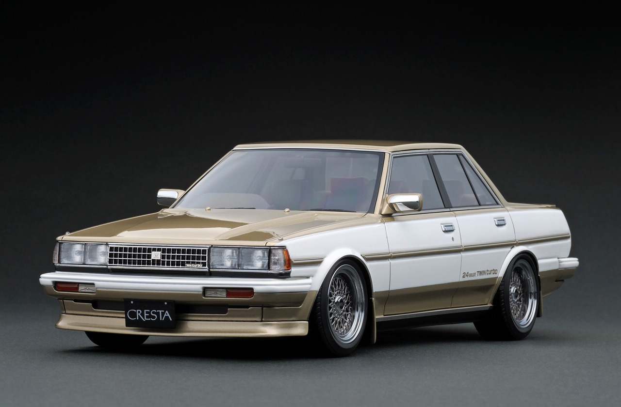ignition model Toyota CRESTA GT TWIN TURBO (GX71) White / Gold (1/18 Scale) 【IG3831】 (ミニカー)画像