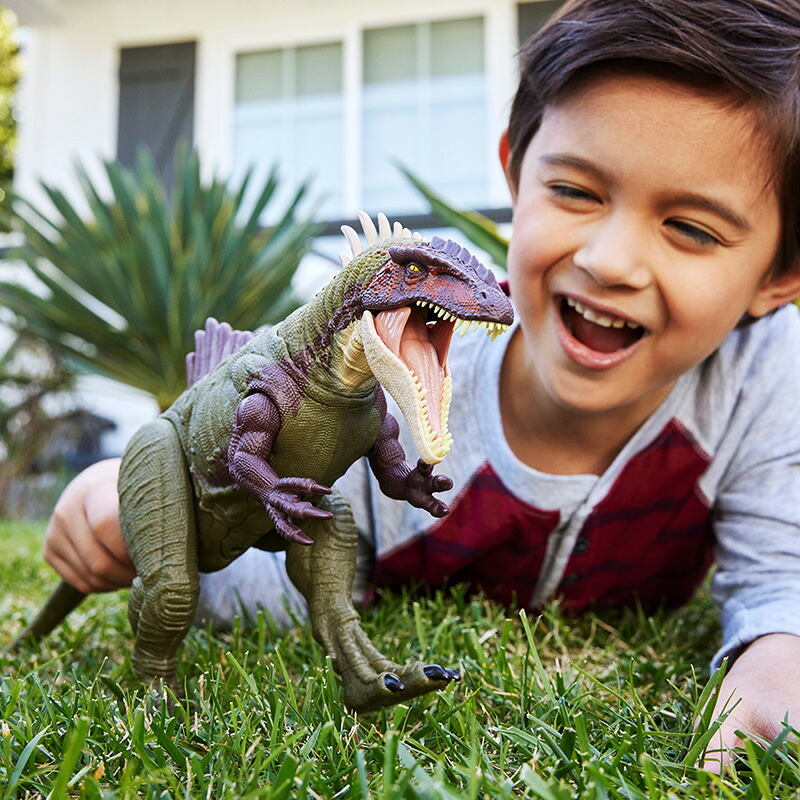 マテルジュラシックワールド(JURASSICWORLD)バトルアクション！ほえるベックレスピナクス子供向けフィギュア恐竜おもちゃ全長:約43.4cm4歳からグリーンHXF52