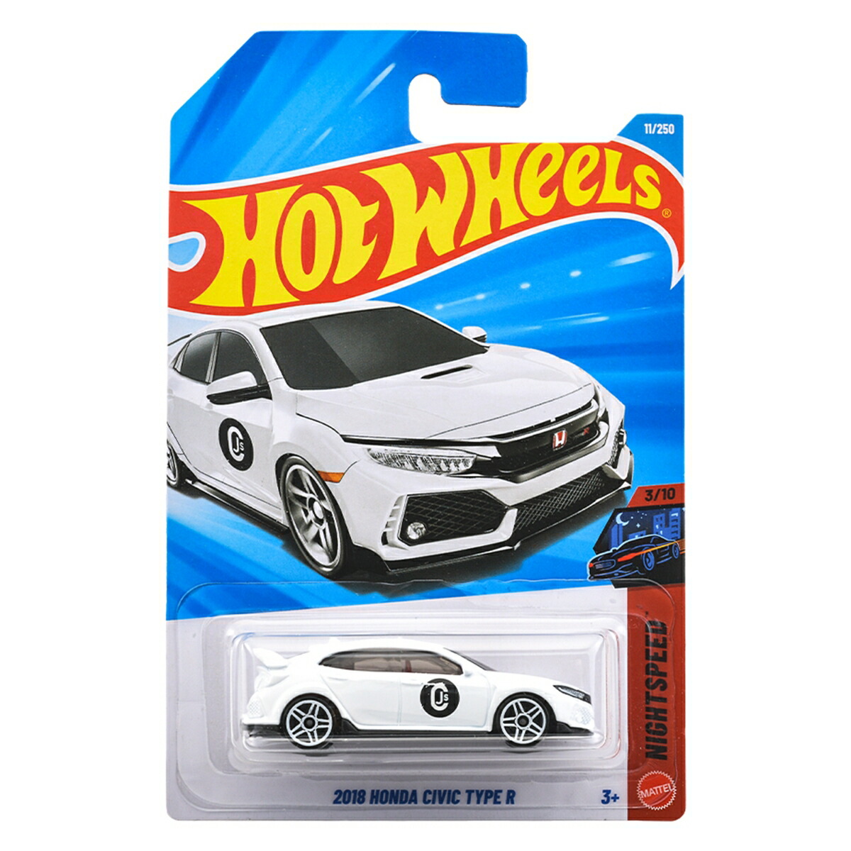 ホットウィール(HotWheels)ベーシックカー2018ホンダシビックタイプR乗り物おもちゃミニカー3歳からホワイトJMX20