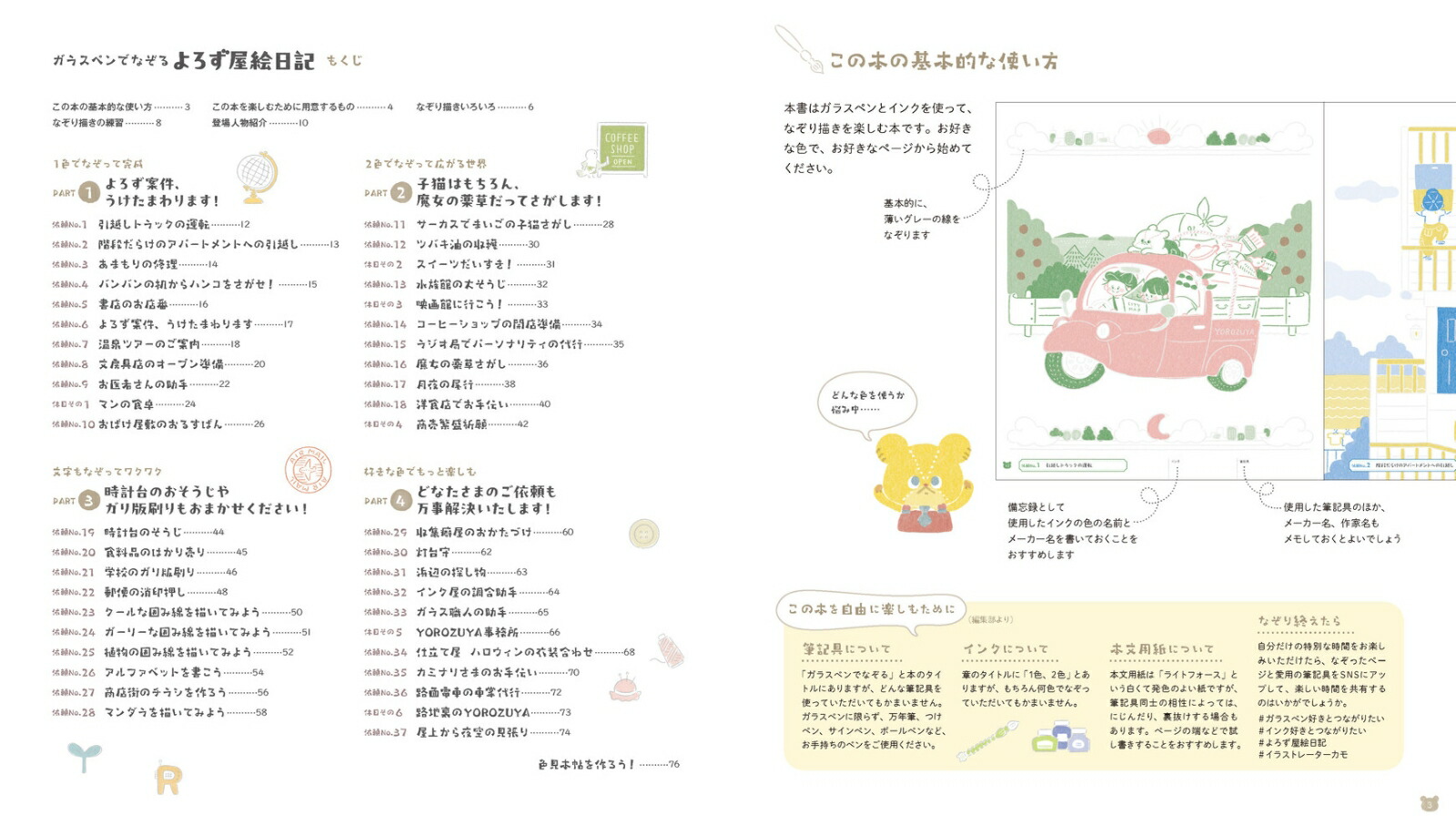 ガラスペンでなぞるよろず屋絵日記[カモ]