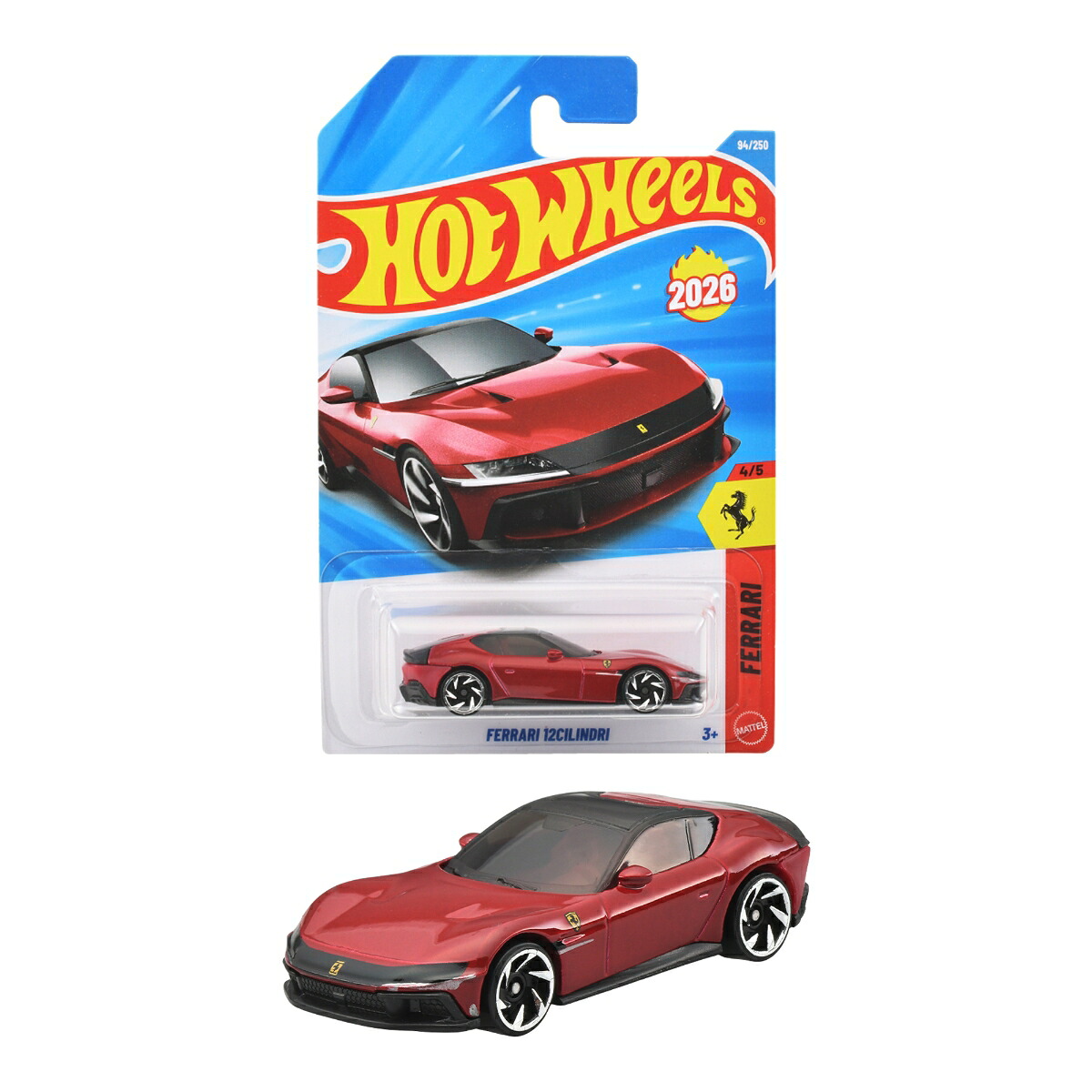 ホットウィール(HotWheels)ベーシックカーフェラーリ12チリンドリ乗り物おもちゃミニカー3歳からレッドJMX25