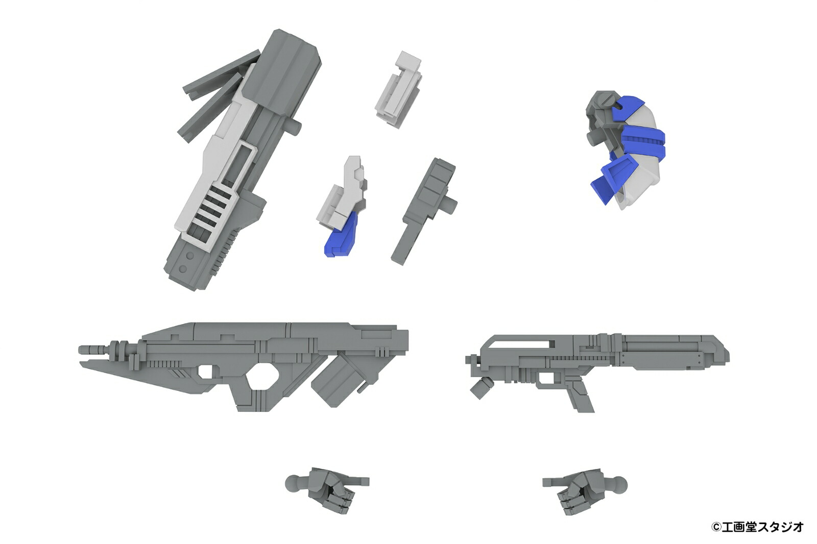 5inch Mechanism 『POWERDoLLS2』 拡張セットC 5inM 1/48 装甲歩兵用[LC40 LCAN＆VP1 MSENS&P-9SL ASR＆M58 GRND&手持武装用持ち手（左右）］ 【PP246】 (プラスチックキット)画像