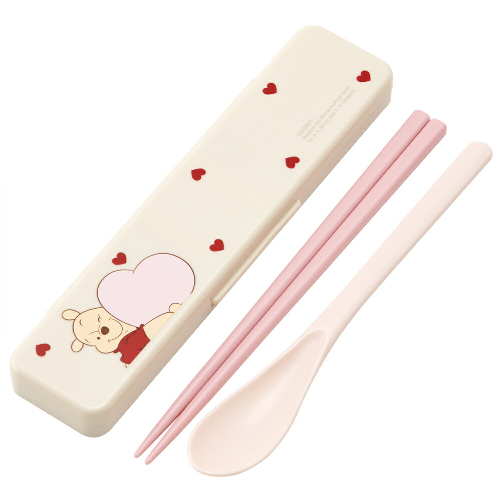 ディズニー くまのプーさん HUG＆HEART　お箸 スプーン お弁当 カトラリーコンビセット画像