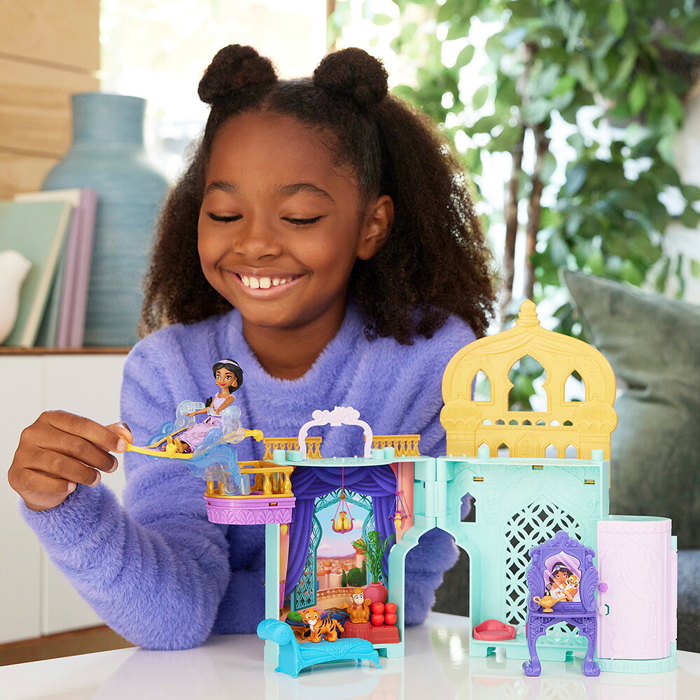 ディズニー（Disney）/ディズニープリンセス（DisneyPrincess）ジャスミンとおしろ（かさねるおしろシリーズ！ミニドール）きせかえ人形・ハウスままごと・ごっこ遊びプレイセットミニドール1体付3歳からグリーンJDP56