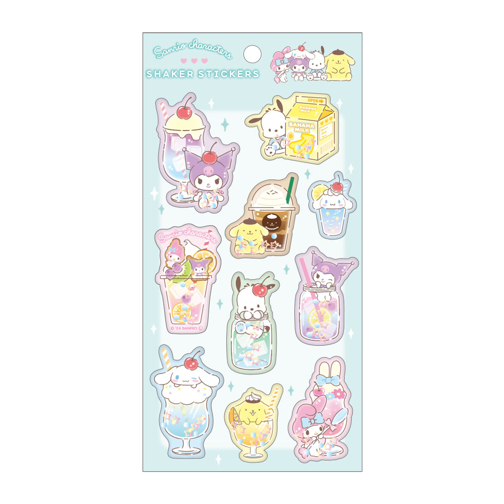 【セット商品】サンリオキャラクターズシール7種セット（シェイカーステッカーズきらめきドリンク+カプセルフレークステッカーズ集合+ジュエルマシュマロステッカーズ×5）