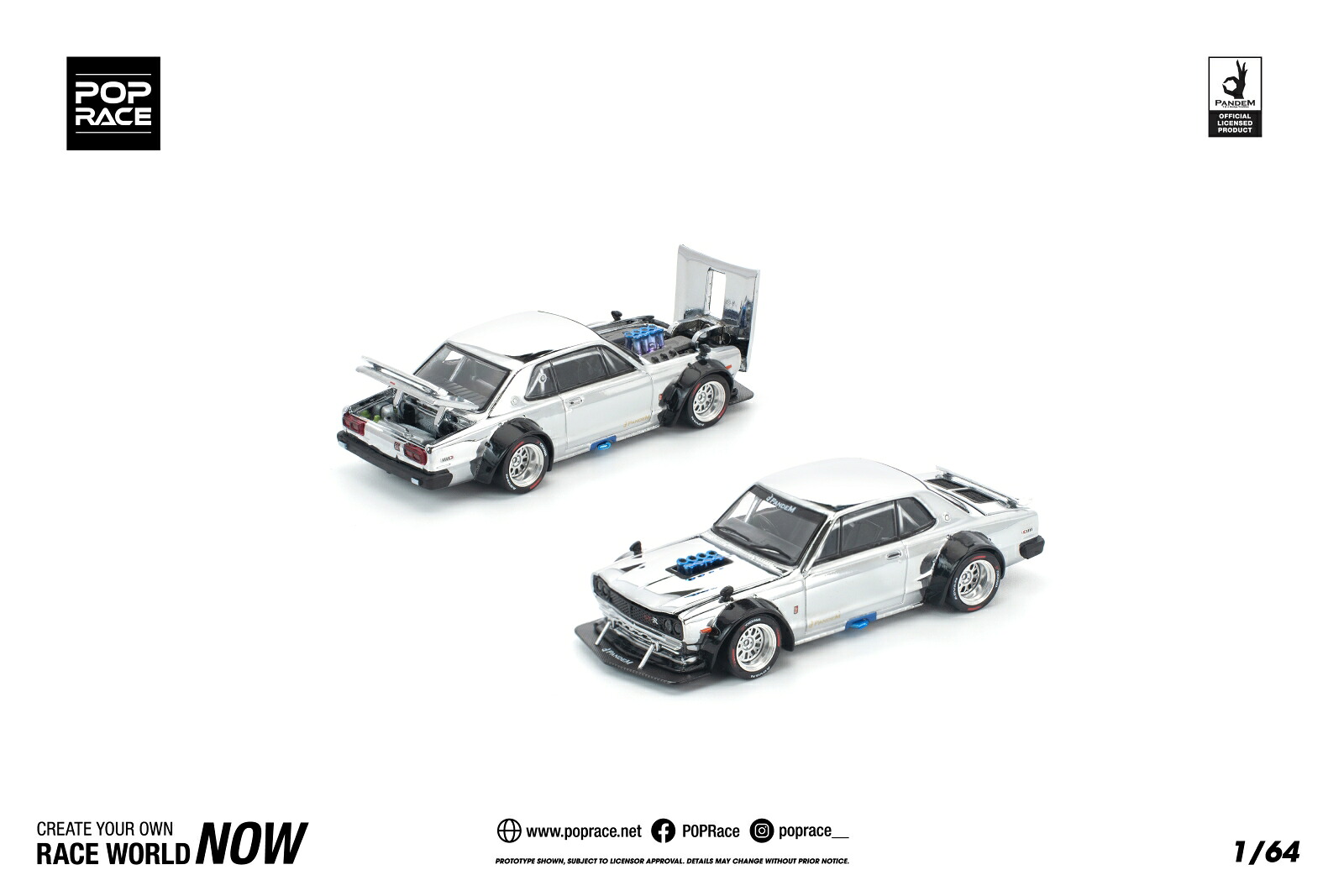 スカイラインGTR チェイス　POPRACE x Enigma ハコスカ1/64 freestyle-hobby_9241018050224