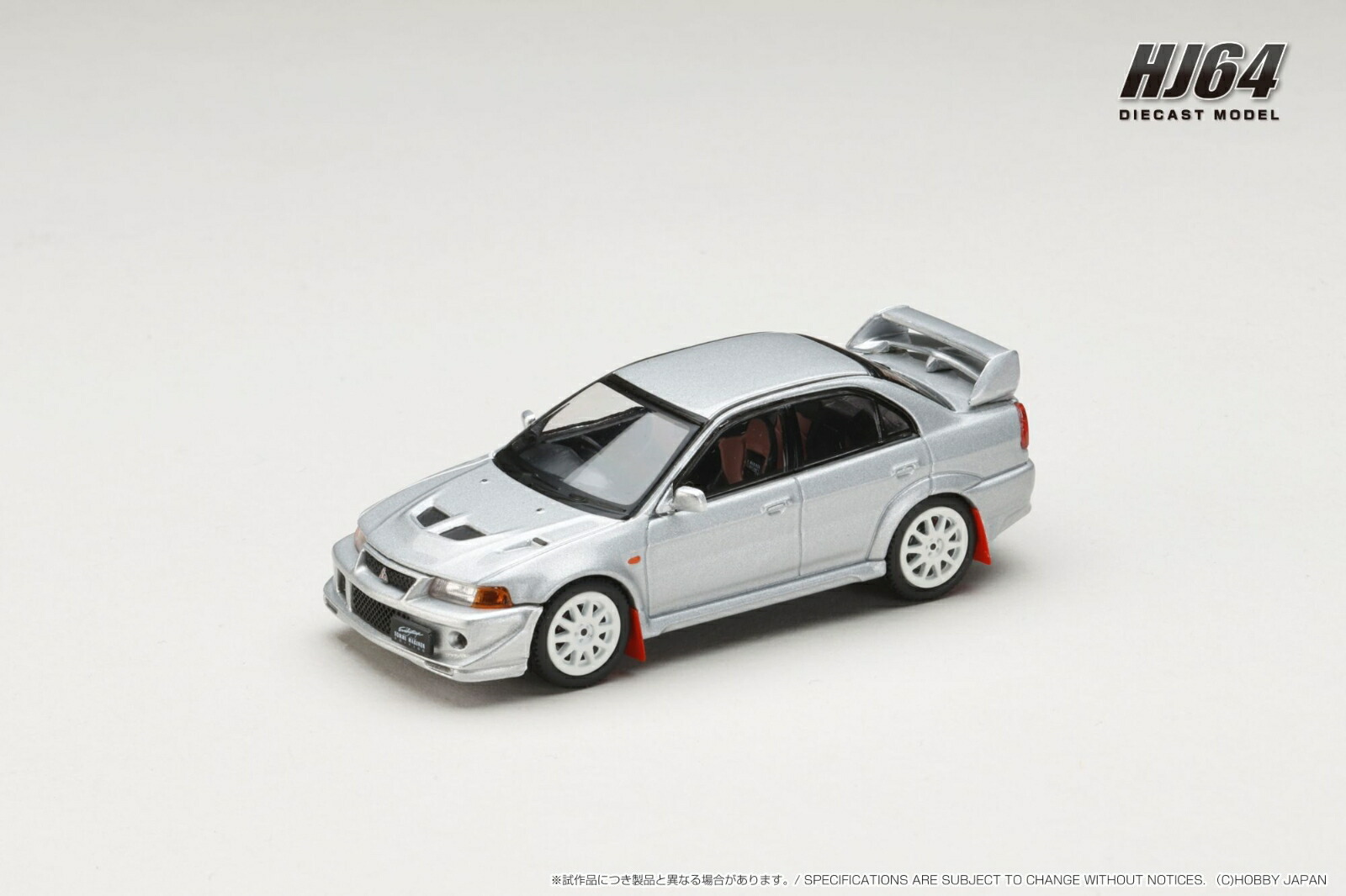 HJ64 1/64 三菱 ランサー GSR エボリューション 6 (T.M.E) (CP9A) 2000 マッドフラップ付きサテライトシルバーメタリック 【HJ642033BS】 (ミニカー)画像