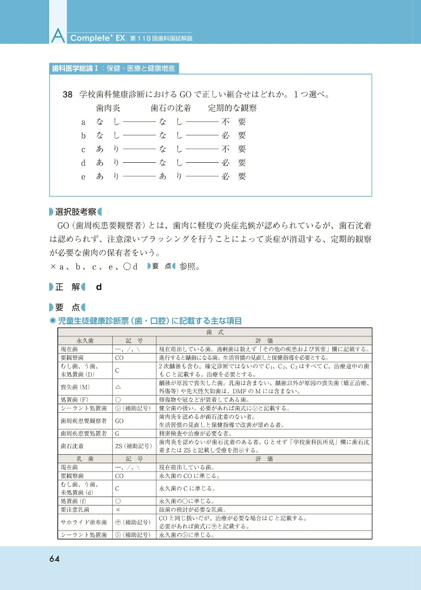 Complete+EX第118回歯科医師国家試験解説書[日本医歯薬研修協会]