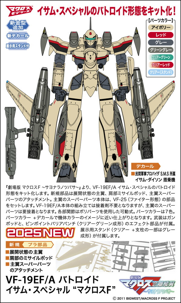 1/72 『マクロスF』 VF-19EF/A バトロイド イサム・スペシャル “マクロスF” 【65893】 (プラモデル)画像