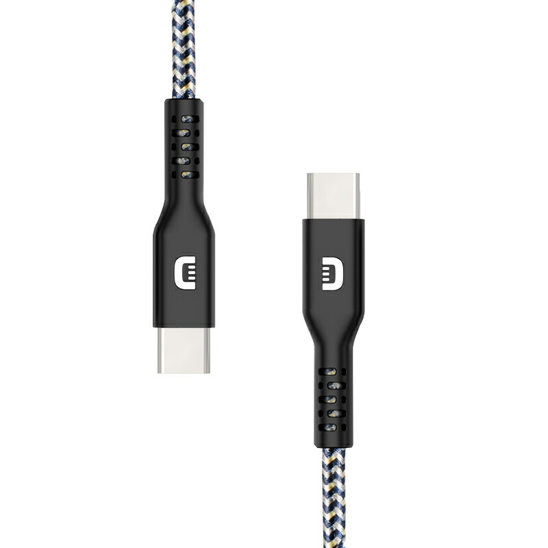 ＜充電USBケーブル／ZENDURE＞SuperCordUSB-CtoUSB-C100W高耐久Kevlar素材ブラック(5A／USB2.0)