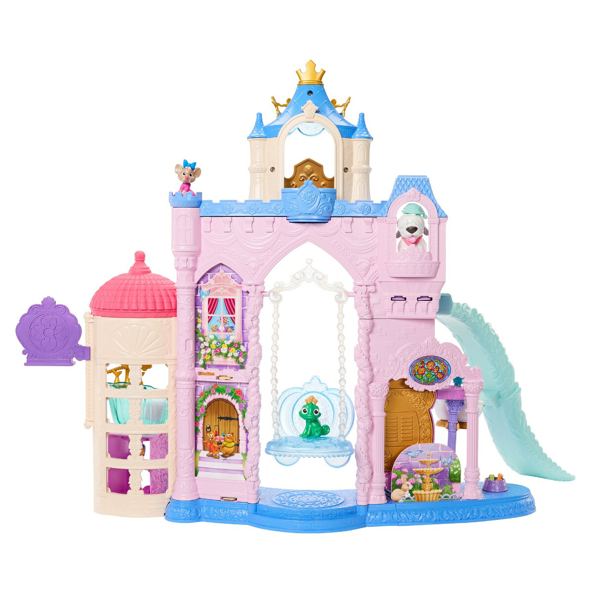 マテル ディズニープリンセス（Disney Princess）　なかまがいっぱいのおしろ きせかえ人形・ハウス ままごと・ごっこ遊び プレイセット アクセサリー付き(ドール別売） 3歳から パープル JBF96画像