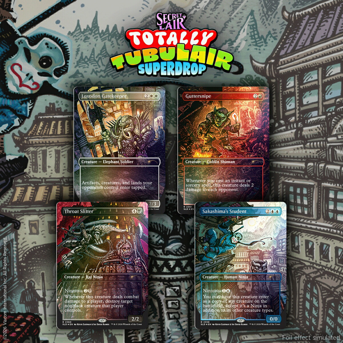 マジック：ザ・ギャザリング Secret Lair Totally Tubulair Superdrop Featuring: Kevin Eastman （Colors） Foil Edition【クレジットカード決済限定】画像
