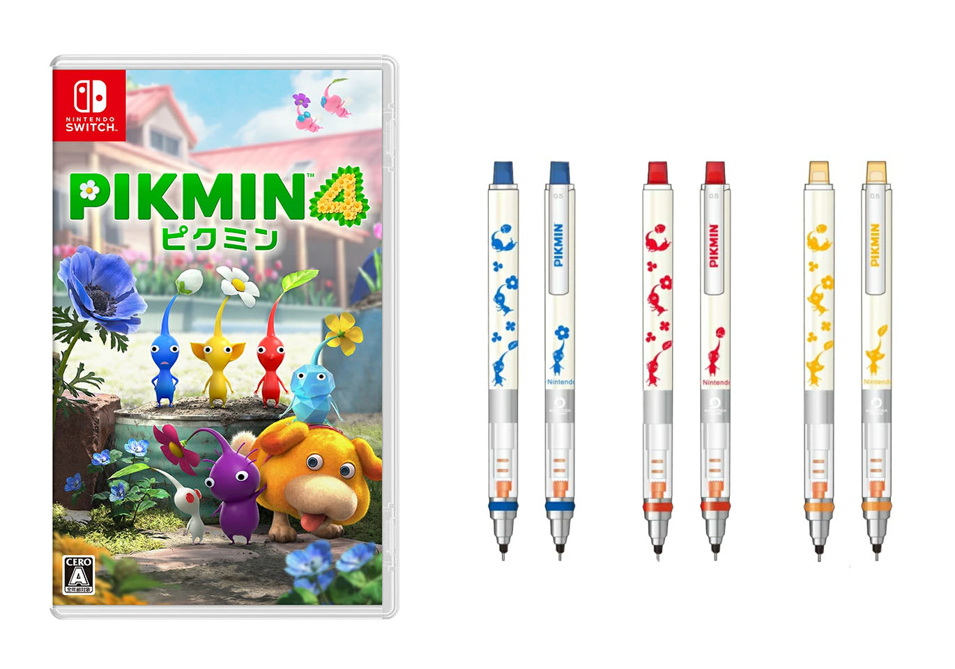 【セット商品】Pikmin 4 ＋ クルトガ3本セット（青ピクミン、赤ピクミン、黄ピクミン）