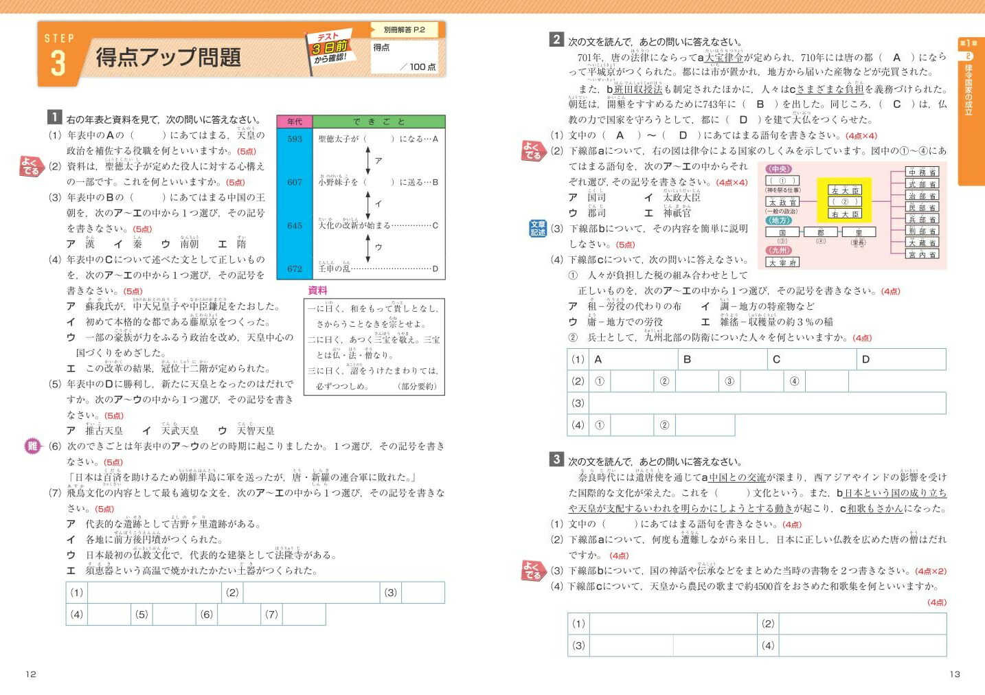 楽天ブックス 中学定期テスト 得点アップ問題集 中学歴史 旺文社 本