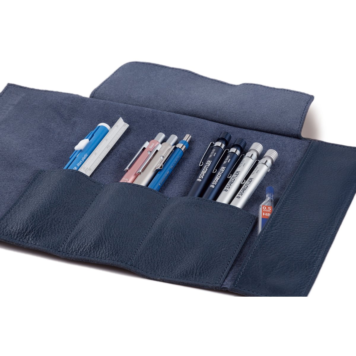 楽天ブックス ステッドラー ペンケース 革製 レザーペンケース 紺 900LCNA ペンケース 筆記具
