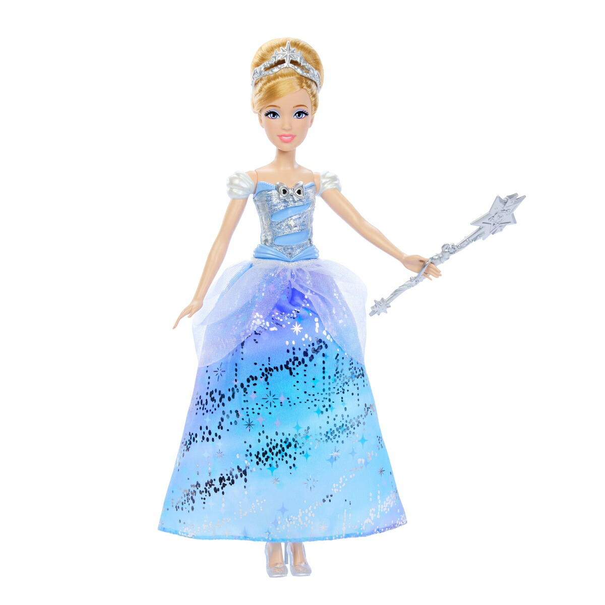 マテル ディズニープリンセス（Disney Princess）　まほうのつえをふって！きらめき シンデレラ きせかえ人形・ハウス ままごと・ごっこ遊び 3歳から ブルー JBF94画像