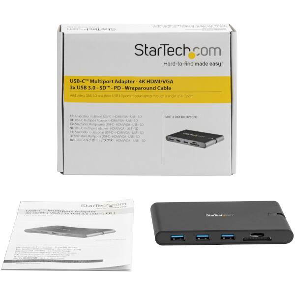 ブックス: USB Type-Cドッキングステーション HDMI ／ VGA 3x USB 3.0 SD & micro SD カードスロット USB PD 3.0 本体にケーブル収納可 - StarTech.com - 0065030879170 : PCソフト・周辺機器