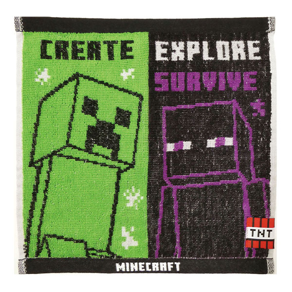 Minecraft　ジャガードミニタオル　クリーパー＆エンダーマン画像