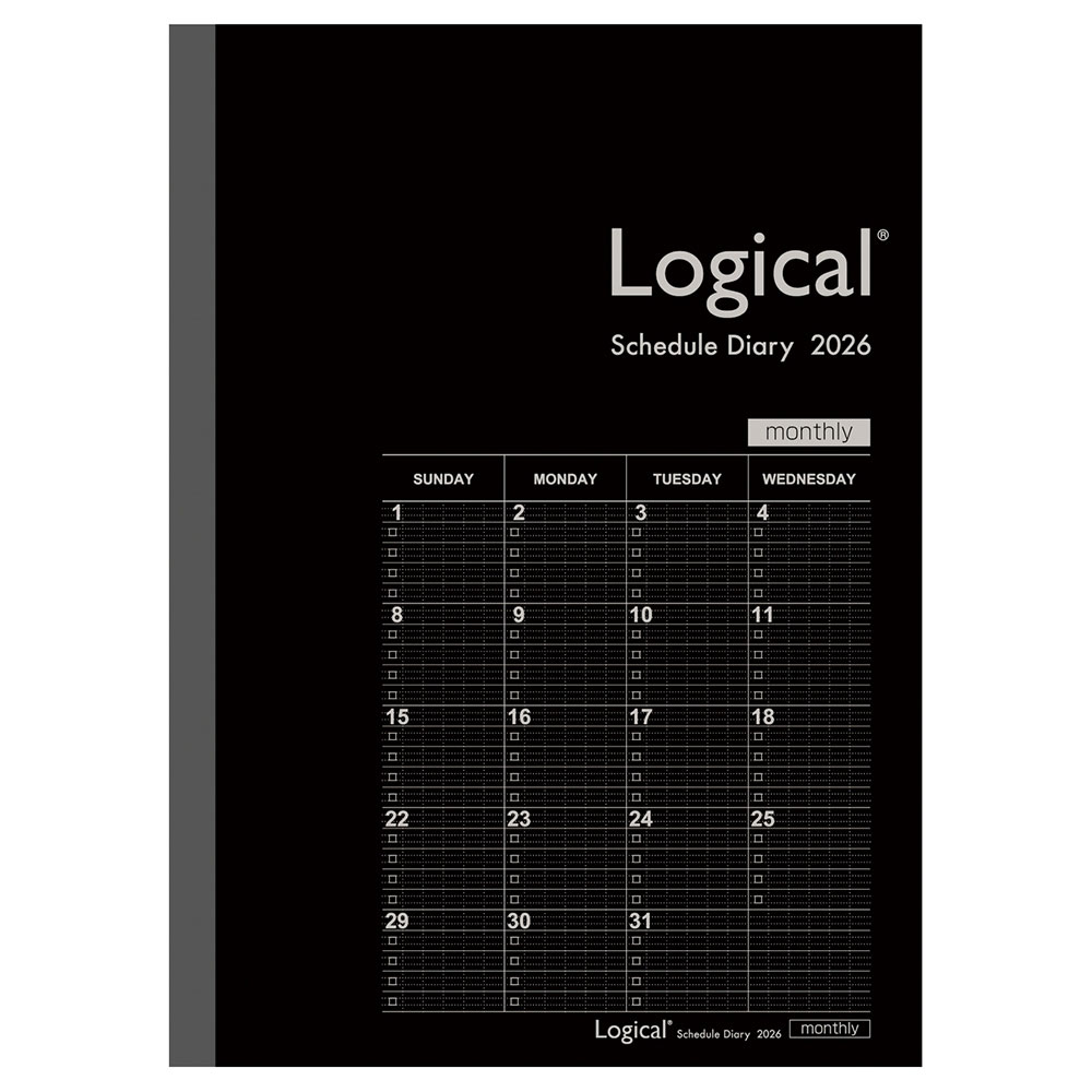 ロジカルダイアリー26月間ノートタイプB　B5　ブラック画像