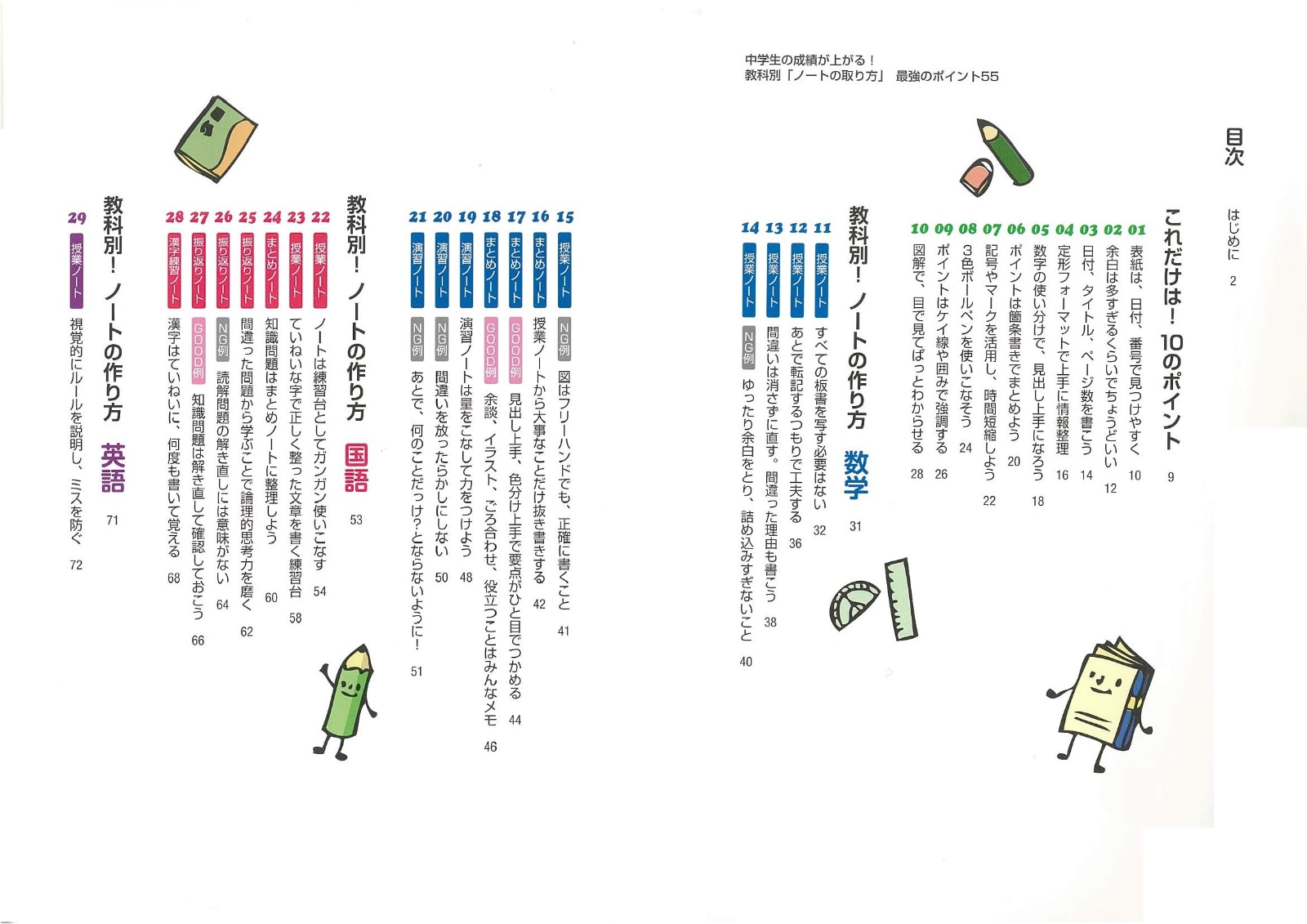 楽天ブックス 中学生の成績が上がる 教科別 ノートの取り方 最強のポイント55 小澤 淳 本