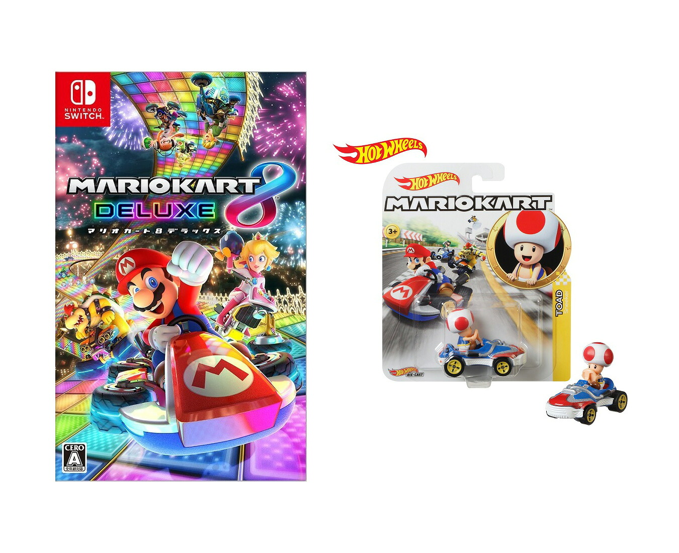 【セット商品】マリオカート8デラックス+ホットウィールマリオカート(MARIOKART)キノピオスニーカーGBG30