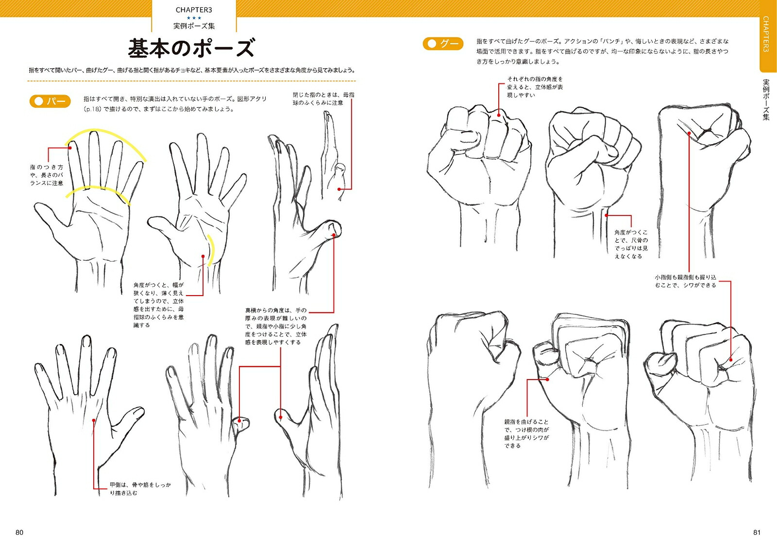 手 を 前 に 出す 描き 方