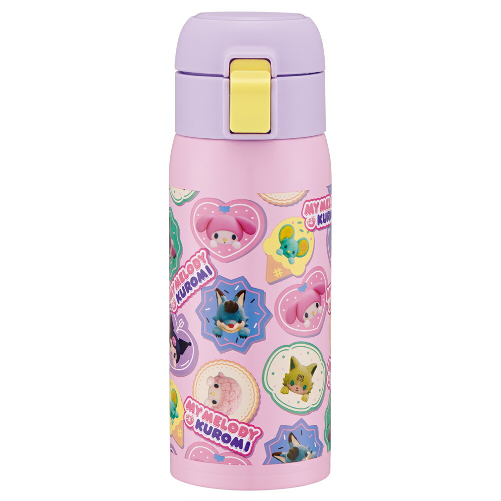 マイメロディ＆クロミ Netflix　水筒 ステンレス ワンタッチ ボトル 350ml 直飲み画像