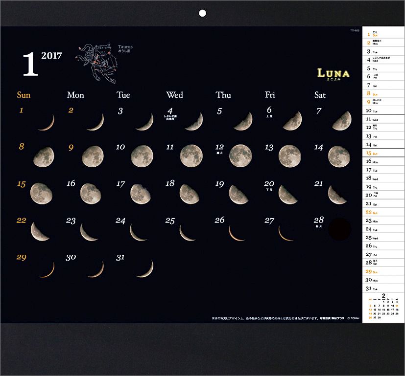 楽天ブックス ルナ 月ごよみ 17年 カレンダー 本