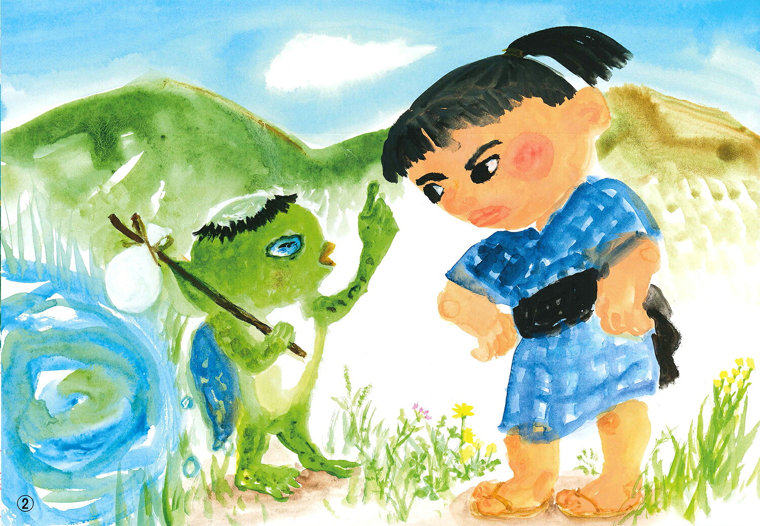 ひっぱりぬまのかっぱ紙芝居（かみしばいひゅ～どろどろおばけセット）[津田真一]
