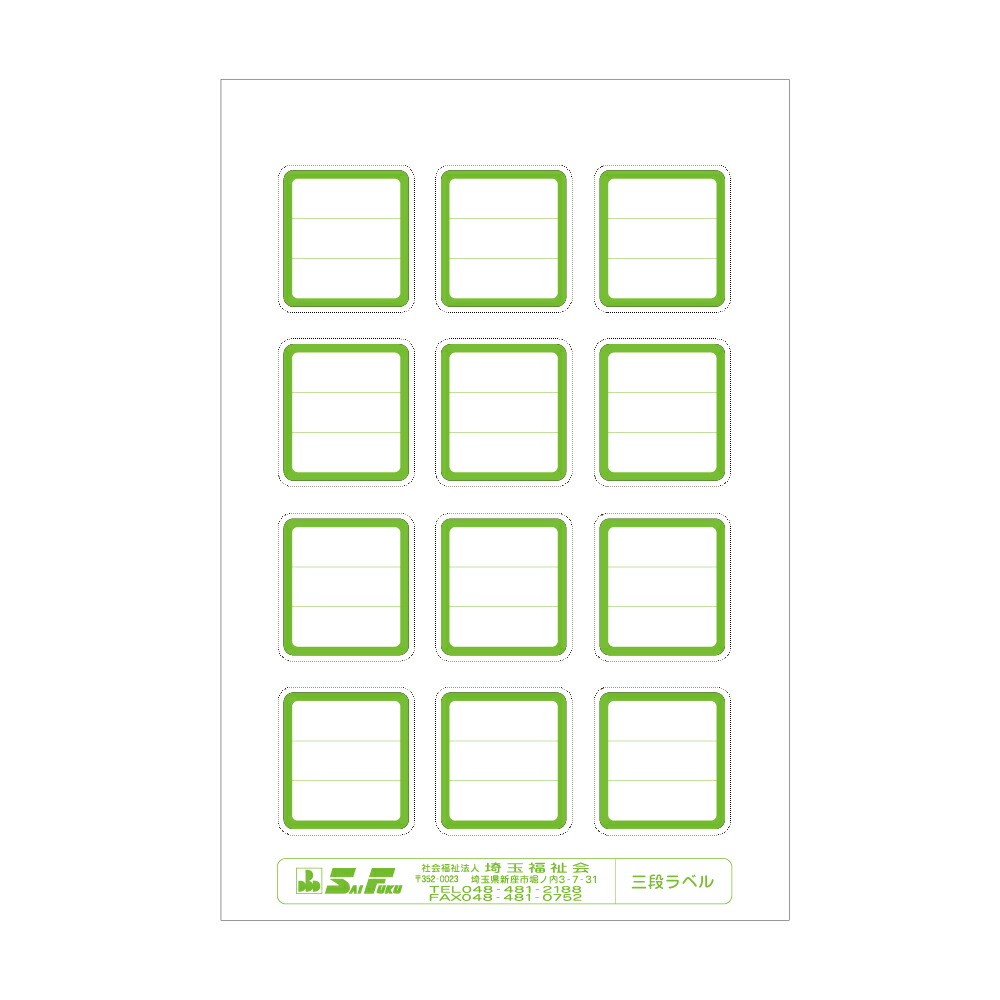 楽天市場 2411 0351 埼玉福祉会 Saifuku 三段ラベル ハガキサイズ10シート 1枚 若草 図書用ラベル 図書館用シール インクジェット レーザープリンター対応 整理用 図書整理 資料整理 ブックカバージェイピー楽天市場店