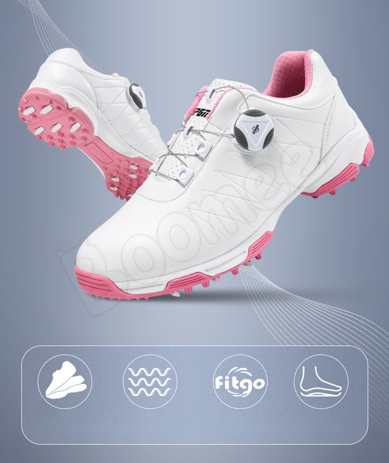 ゴルフシューズ レディース おしゃれ ゴルフスニーカー ゴルフ靴 スニーカー スパイク スパイクレス スポーツシューズ ダイヤル式 女性 強力防水 耐磨 通気性 運動 防水 防水スニーカー 防滑ソール 大人気定番商品 ダイヤル式