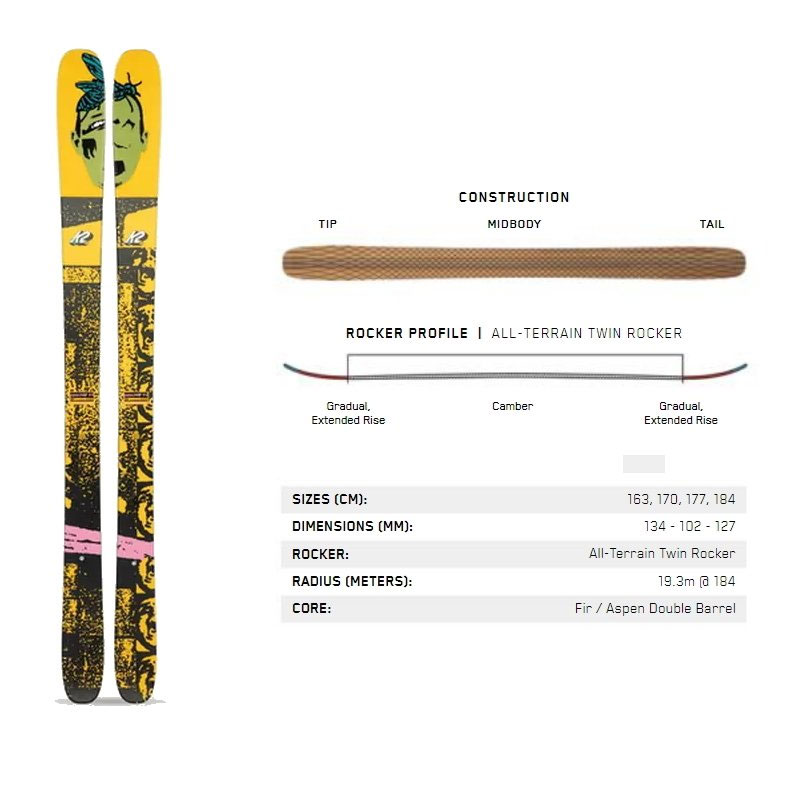 ショッピング スキー板 メンズ レディース ケーツー 20-21 K2 JD RECKONER 102 レコナー フリースキー オールラウンド  ツインチップ 板のみ 型落ち 日本正規品 fucoa.cl