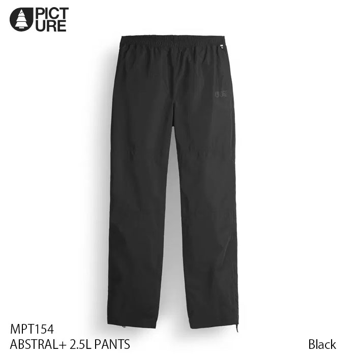 【マラソンP5倍+最大1万円OFFクーポン】ウェア ピクチャー オブジェクト パンツ PICTURE ABSTRAL アブストラル 2.5L PANTS MPT154 Black ハイキング 雨天 メンズ 日本正規品|Boom Sports EC店