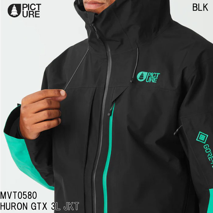 【4月はポイント10倍※要エントリー】ウェア PICTURE ピクチャー HURON GORE TEX 3L JACKET ゴアテックス ヒューロン メンズ 男性 MVT0580 BLACK スノーボード