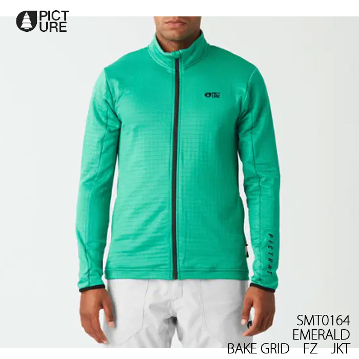【4月はポイント10倍※要エントリー】ウェア PICTURE ピクチャー BAKE FRID FZ JKT フルジップ ベイク ジャケット EMERALD エメラルド ベイクグリッド SMT0164