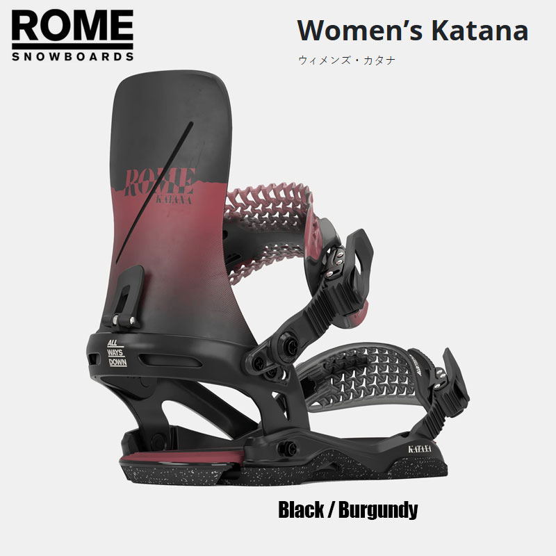 美品　KATANA スノーボードビンディング ブラック 早期購入】 ROME ローム スノーボード バインディング
