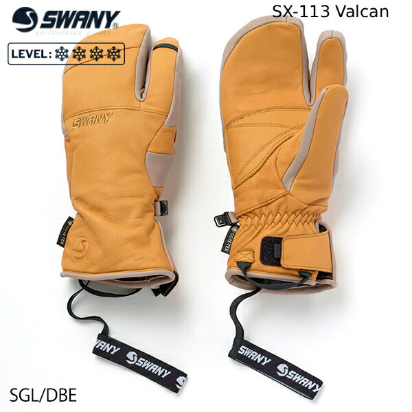 【4月はポイント10倍※要エントリー】スワニー メンズ レディース グローブ 25-26 SWANY Valcan ヴァルカン SGL/DBE スキー スノーボード 手袋 ミット 三本指 ユニセックス 日本正規品 14,296円