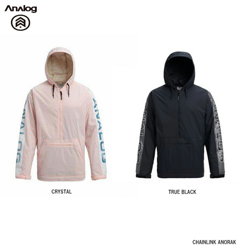 スノーボード ウェア ハーフジップ アノラック 中綿 春 男性 バートン BURTON アナログ ANALOG CHAINLINK ANORAK CRYSTAL TRUE BLACK 防水 保温 正規品