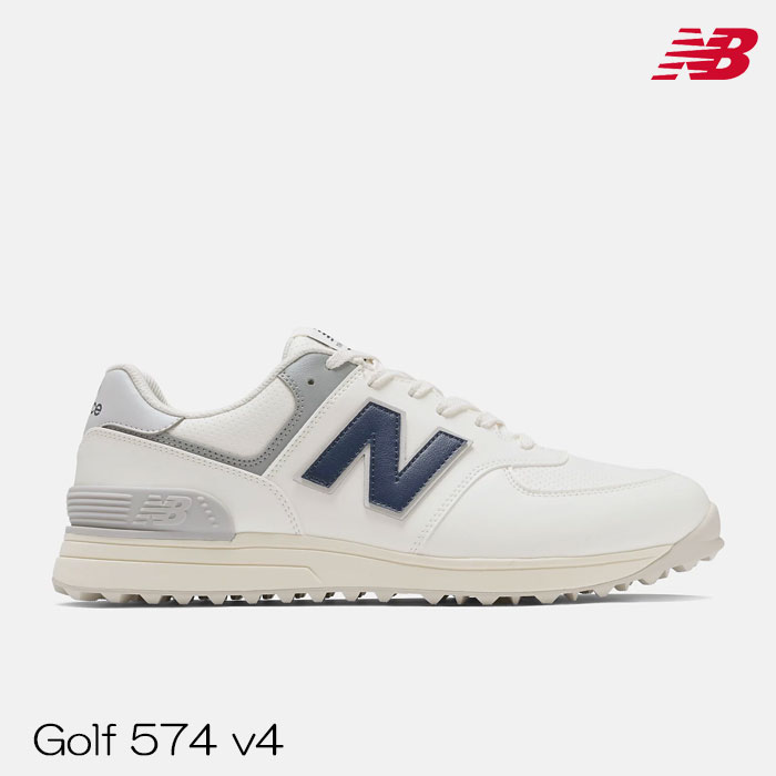 ゴルフシューズ メンズ New Balance Golf 574 v4 UG574E4 SEA SALT with NB NAVY and LINEN オフホワイト 日本正規品｜Boom Sports EC店